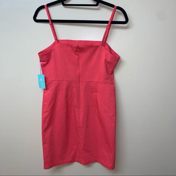 NWT Forever 21 Hot Pink Fitted Bodycon Sleeveless Mini Dress Size: Large - Picture 5 of 10
